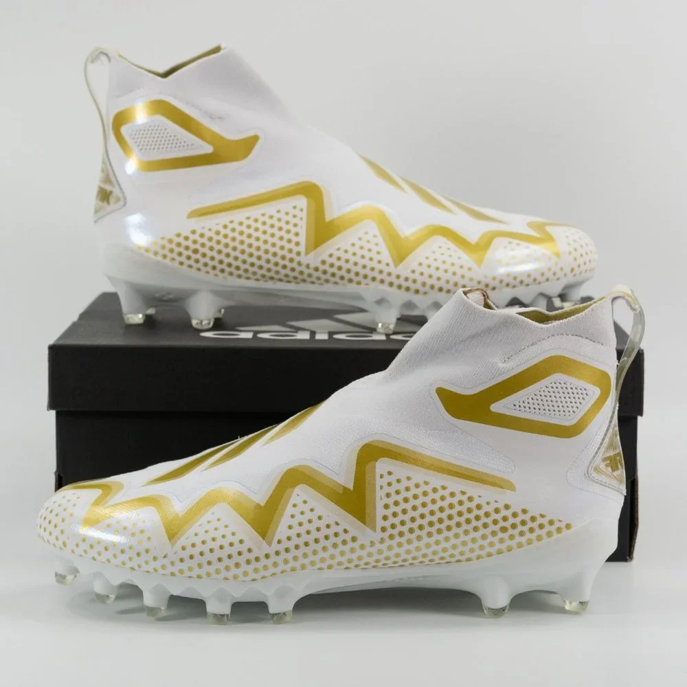 Adidas Mens Freak Ultra 22 'White Gold Metallic' Football Cleat GX7979 size 11.5